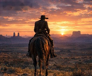 Rider at the Last Sunset