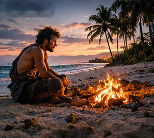 Campfire on the Last Beach