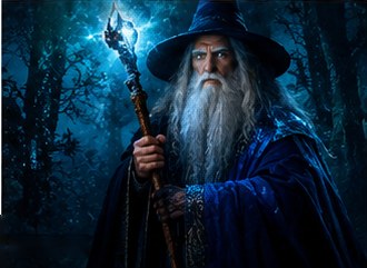 The Blue Wizard of the Forest