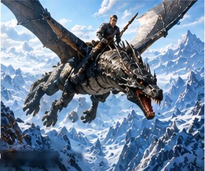 The Dragon Rider of the Frozen Peaks