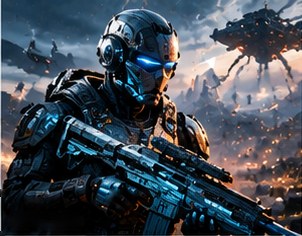 The Blue Visor Soldier